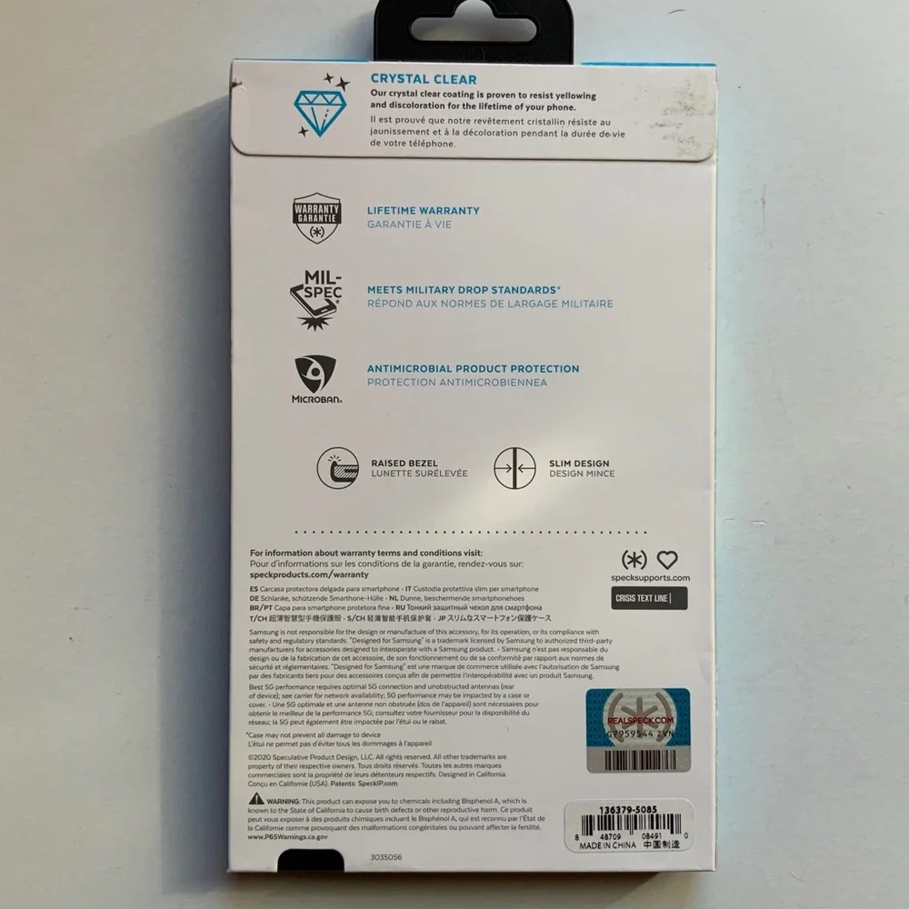 2/$10 Speck Clear Case For Samsung Galaxy S20+
